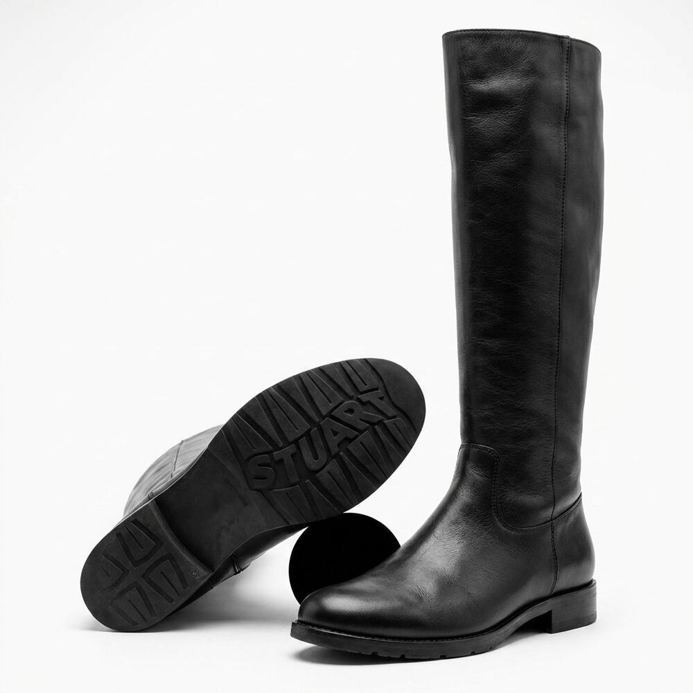 Stuart Weitzman Black Leather & Suede Over-the-Knee